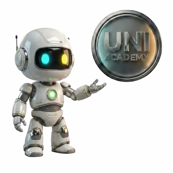 UNI sosteniendo el logo de UNI Academy